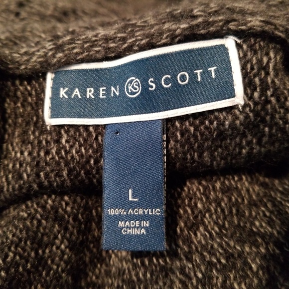 L Karen Scott luxsoft open front cardigan - Picture 8 of 8